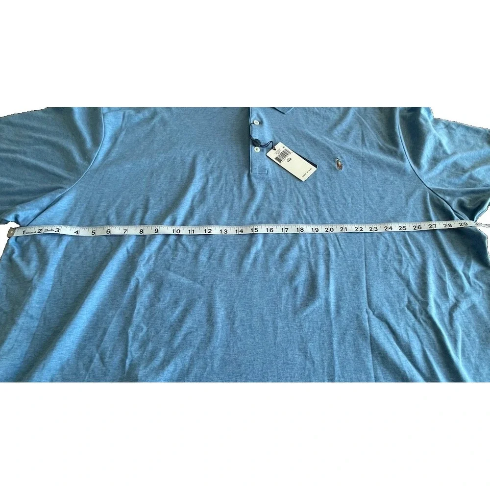 Polo Ralph Lauren Polo Shirt Mens 4XB Blue Big And Tall Flesh Pony Cotton‎
